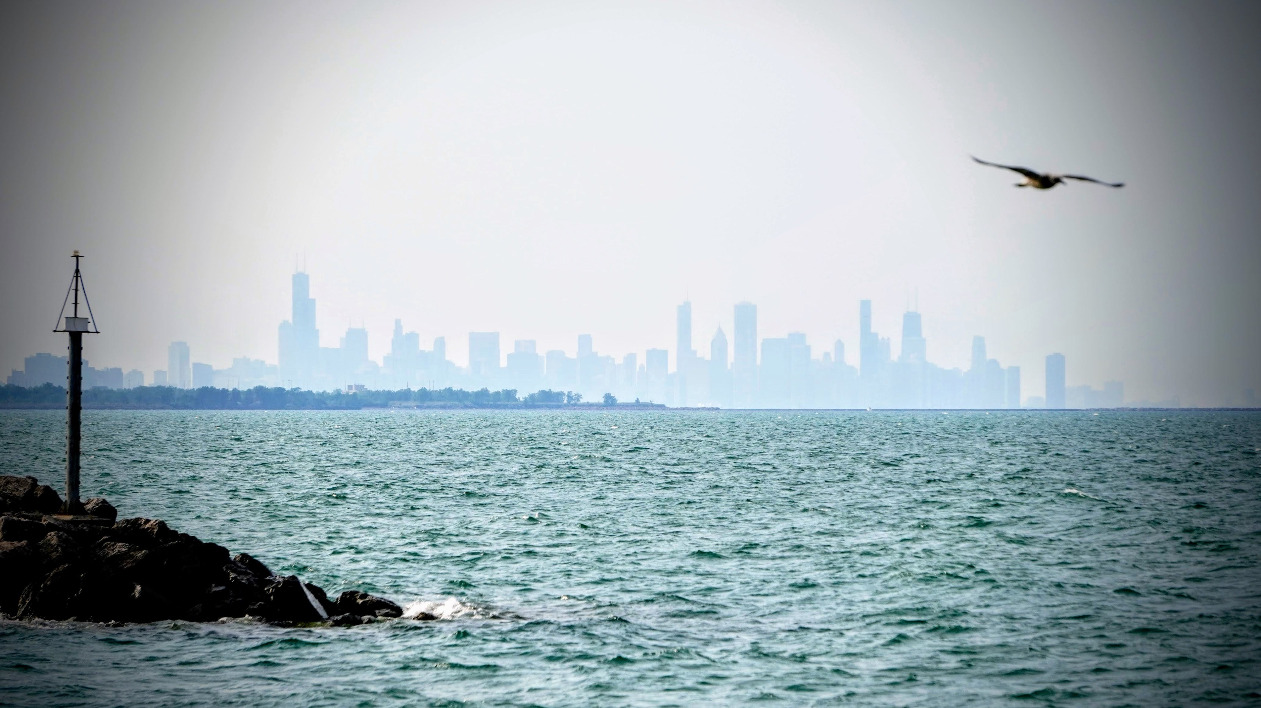 A view of the Chicago skyline from Whihala Park in Whiting, Indiana.
